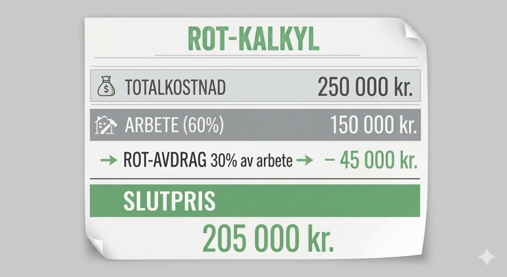 Rotavdrag för takarbete
